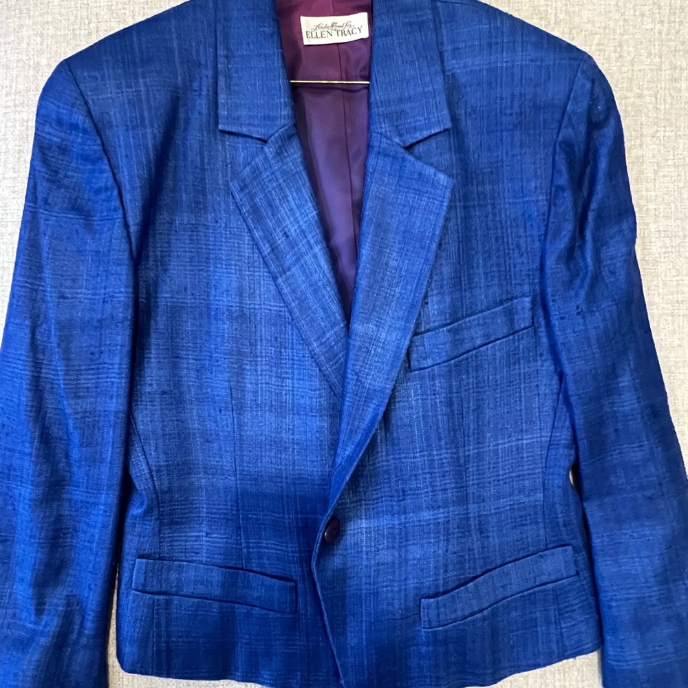 Worn Good Condition Blue Blazer Shoulder Pad